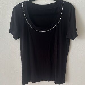 Black Beaded Women's Top